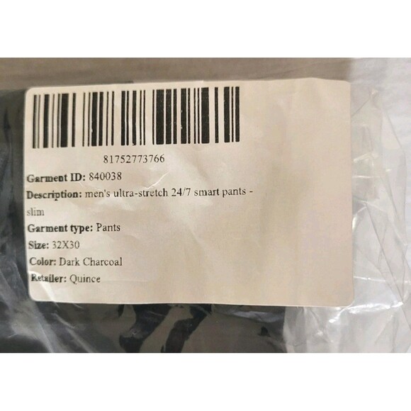 NWT Quince Mens Ultra Stretch 24/7 Smart Dress Pants Dark Charcoal 32x30 - Picture 4 of 11